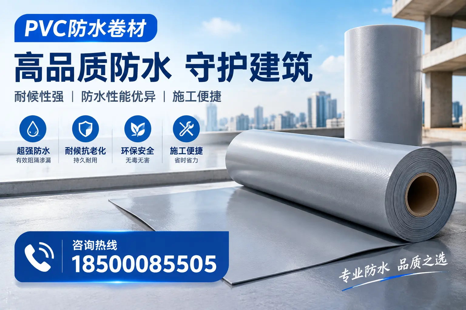 PVC防水卷材的防水效果评测,适合中卫的科学依据